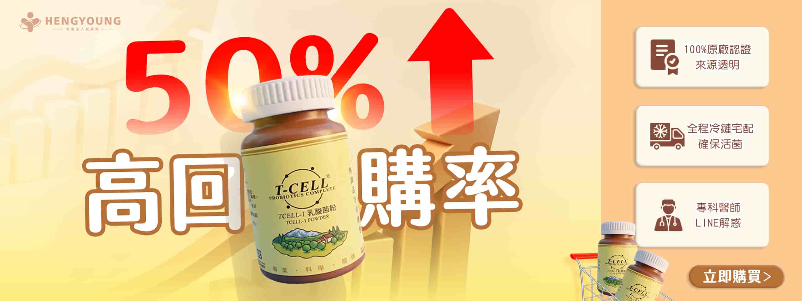 Tcell益生菌回購率50%以上